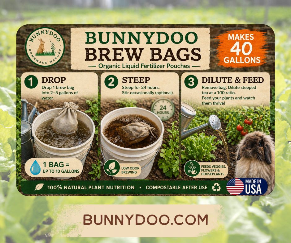 Bunnydoo Brew Bags organic liquid fertilizer pouches